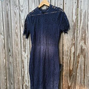 Lulu's NWT Midnight Blue Lace Midi Dress Size L